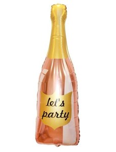GODAN Balón fóliový láhev šampaňské - Champagne - rose gold / růžovozlatá - 91 cm