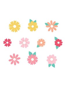 PARTYDECO Dekorace na skleničky barevné květy - havaj - Hawaii - mix -10 ks
