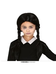 GUIRCA Černá paruka s copánky - Wednesday - Addamsova rodina - Halloween
