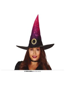 GUIRCA Klobouk čarodějnice - dospělý - černorůžový - Halloween