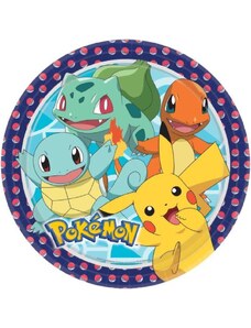 AMSCAN Papírové talíře Pokémon - 23 cm - 8 ks