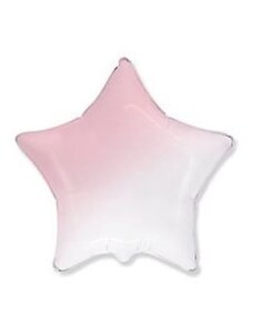 FLEXMETAL Balón fóliový hvězda ombré - růžovobílá - 48 cm