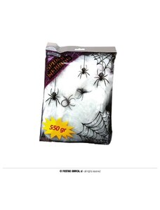 GUIRCA Pavučina bílá 550g + 4 pavouci - Halloween