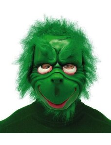 GUIRCA Zelená maska Grinch s vlasy - Vánoce
