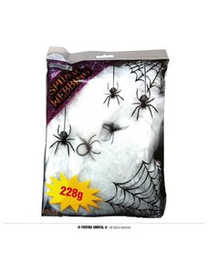 GUIRCA Pavučina bílá 228 g + 4 pavouci - Halloween