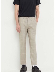 Kalhoty Hollister Co. pánské, béžová barva, přiléhavé