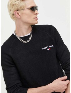 Svetr Tommy Jeans pánský, černá barva