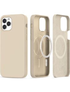 Ochranný kryt na iPhone 12 / 12 Pro - Tech-Protect, Silicone MagSafe Beige