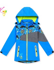 KUGO-Chlapecká softshellová bunda DINOSAUŘI modrá