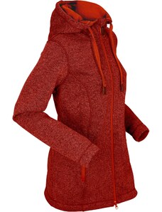 bonprix Pletená flísová bunda s kapucí Červená