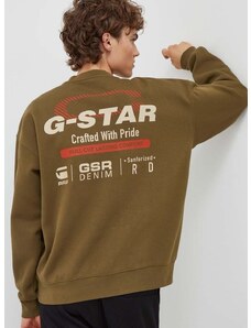 Mikina G-Star Raw pánská, zelená barva, hladká