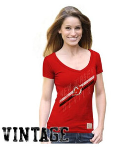 New Jersey Devils dámské tričko red Vintage Deep 22661