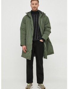 Péřová bunda Calvin Klein pánská, zelená barva, zimní
