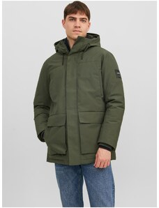 Khaki pánská zimní parka Jack & Jones Rob - Pánské