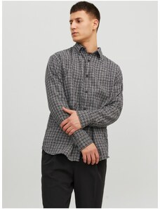 Černá pánská kostkovaná košile Jack & Jones Gracia - Pánské