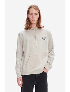 Bavlněná mikina A.P.C. Hoodie Marvin COEZD-H27733 BLACK pánská, černá barva, s kapucí, aplikací