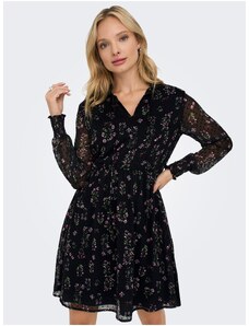 Černé dámské květované šaty ONLY Tessa - Dámské
