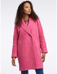Orsay Tmavě růžový dámský kabát s příměsí vlny - Dámské