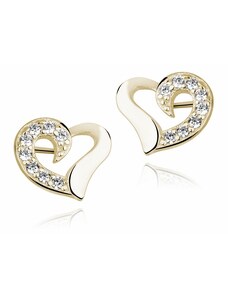 Šperky LAFIRA Style Lafira pozlacené stříbrné náušnice Twist Heart Z1049G