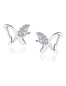 Šperky LAFIRA Style Lafira stříbrné náušnice čirý motýlek Z1851