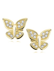 Šperky LAFIRA Style Lafira pozlacené stříbrné náušnice Butterfly Z1045EG