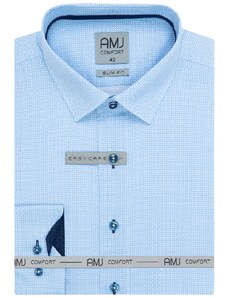 Pánská košile AMJ Slim fit modrá s drobným vzorem VDSBR1321