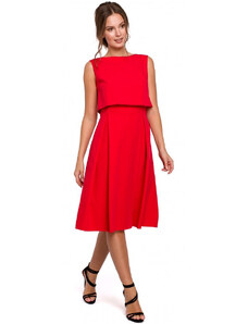 model 18002426 Přiléhavé šaty s odhalenými zády červené - Makover