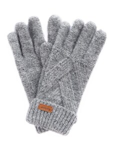 Barbour Dace Cable-Knit Gloves — Light Grey