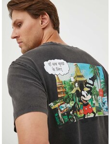 Bavlněné tričko Desigual x Disney černá barva, s potiskem