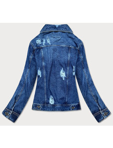 Mila Premium Tmavě modrá dámská džínová bunda (D3578)