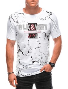 Buďchlap Trendy bílé krátké tričko s výrazným nápisem S1915