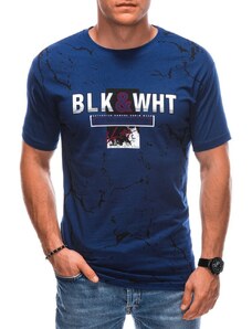Buďchlap Trendy tmavě modré krátké tričko s výrazným nápisem S1915