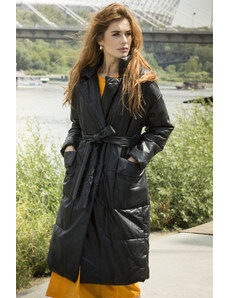 Ann Gissy Černá oversize bunda z ekologické kůže (AG1-J9080)