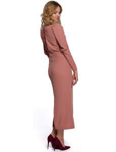 Šaty v midi s zády růžové model 15106237 - Makover