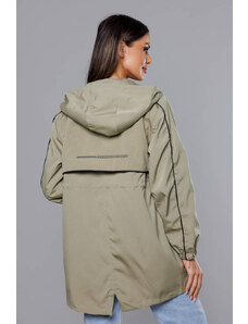 S'WEST Tenká dámská bunda v olivové barvě s podšívkou (B8119-48)