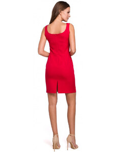 Mini šaty se výstřihem červené model 18002463 - Makover