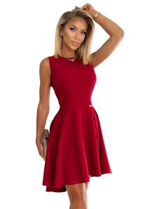 Elegantní šaty s delšími zády Numoco - červené se třpytky