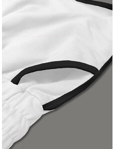 J.STYLE Bílé dámské šortky s kontrastní lemovkou (8K208-1)