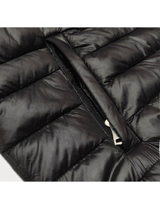 S'WEST Černá dámská prošívaná bunda s kapucí (B0128-1)