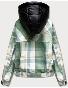 Ann Gissy Krátká zelená károvaná košilová bunda (AG3-1839)