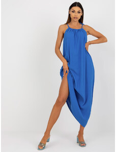 Fashionhunters Modré letní šaty na ramínka OCH BELLA