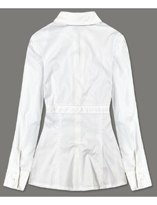 S&G Collection Bílá dámská košile se slzičkou pro zapínání ve výstřihu (8020)