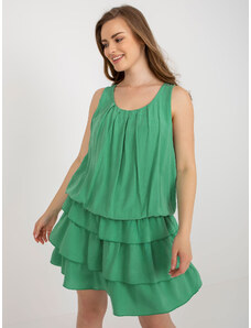 Fashionhunters Zelené letní šaty s volánky OCH BELLA