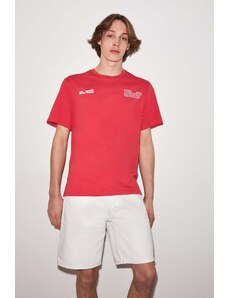 GRIMELANGE Men's Blaze Oversize Fit 100% Cotton Thick Textured Printed T-shirt