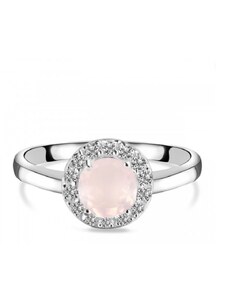 Klenoty Amber Luxusní stříbrný prsten růženín a topaz Luna
