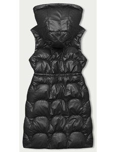 S'WEST Černá vypasovaná vesta s kapucí (B8173-1)