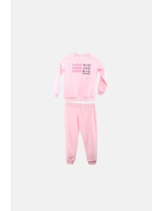 JOYCE Dívčí velurové pyžamo "SUPER"/Růžová