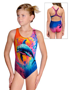 Ramisport Dívčí sportovní plavky jednodílné PD623 t215 barevná