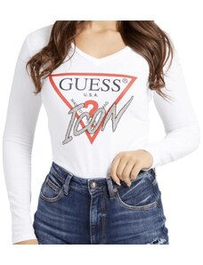 Guess ICON dámské tričko s dlouhým rukávem W2BI39.I3Z13 bílé