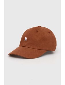 Bavlněná baseballová čepice Norse Projects Twill Sports Cap hnědá barva, N80.0001.2015